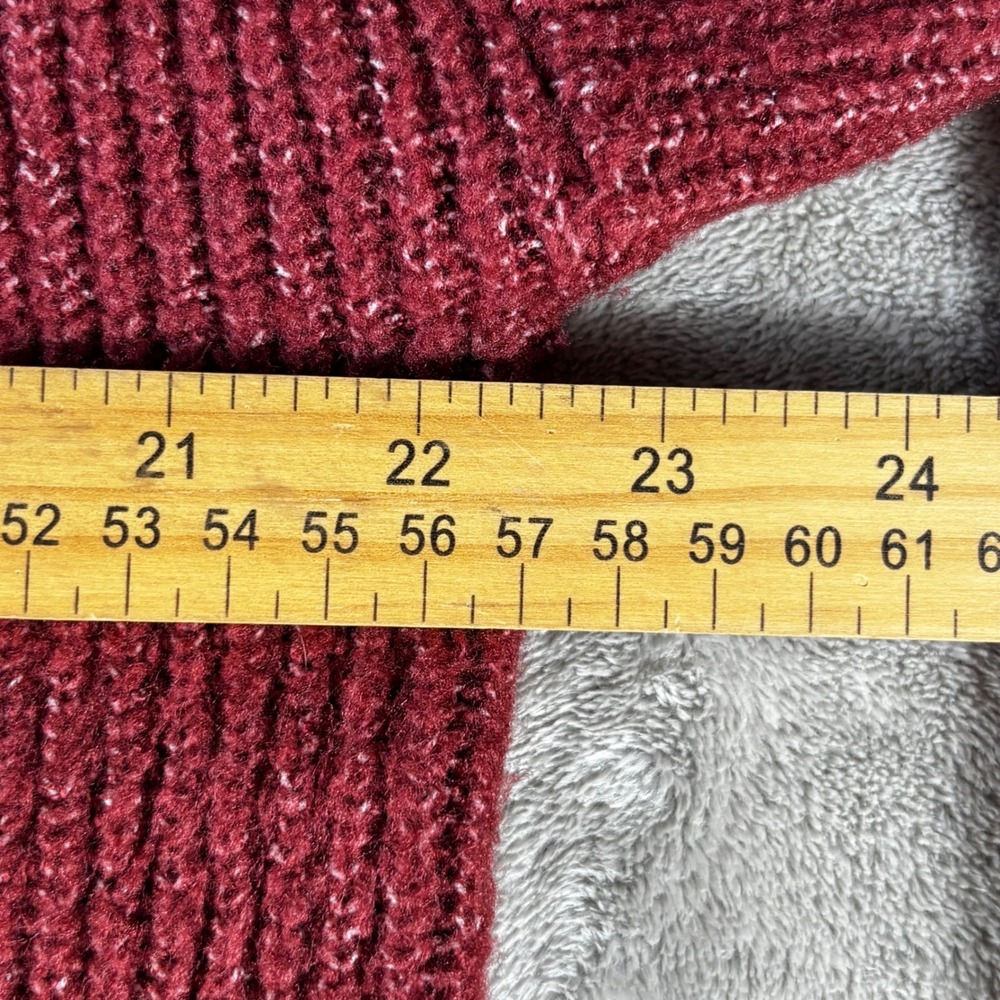 Absolutely Creative Worldwide Sweater Womens 2X Burgundy Excellent V-Neck Ribbed - Picture 5 of 6